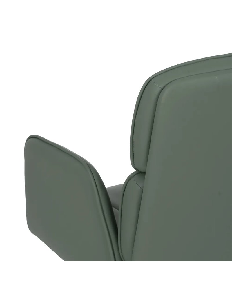 SILLA RUEDAS VERDE SIMIL PIEL OFICINA 57 X 60,50 X 85 CM
