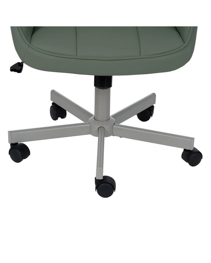 SILLA RUEDAS VERDE SIMIL PIEL OFICINA 57 X 60,50 X 85 CM