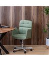 SILLA RUEDAS VERDE SIMIL PIEL OFICINA 57 X 60,50 X 85 CM