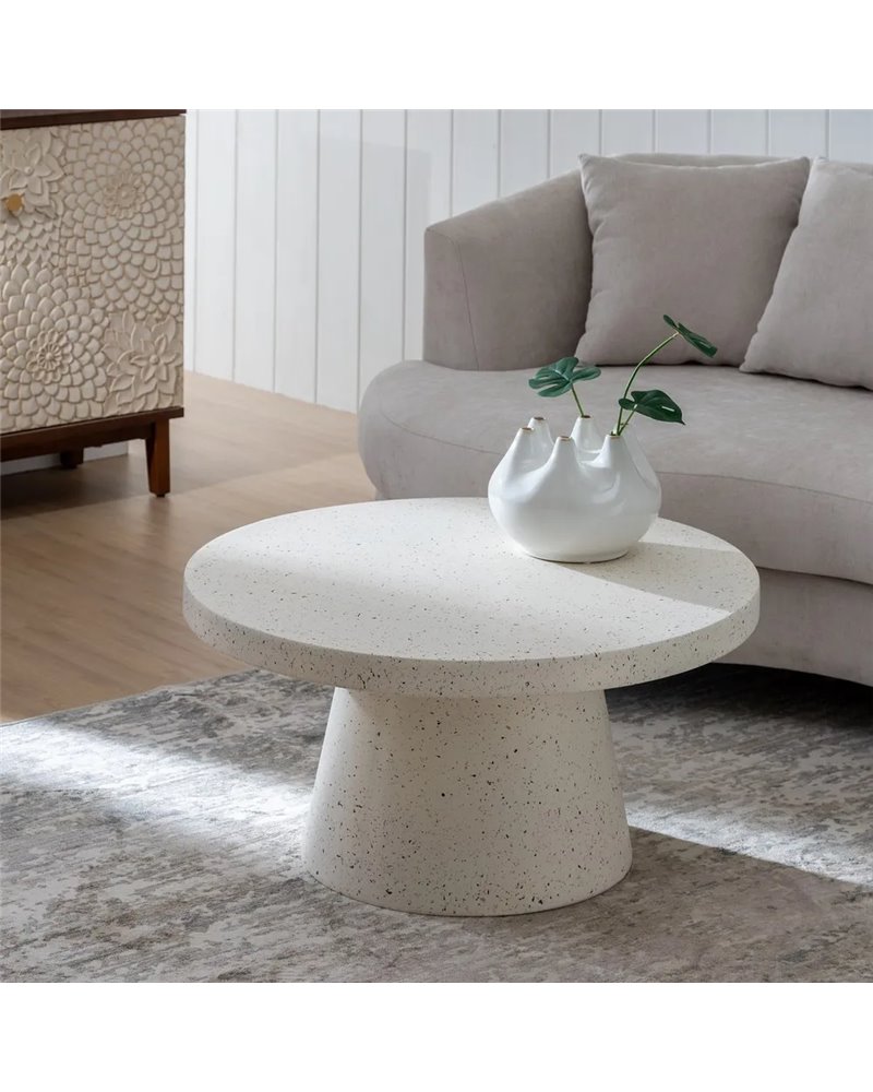 MESA CENTRO BLANCO FIBRA DE MAGNESIO 80 X 80 X 38 CM