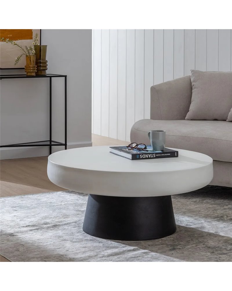 MESA CENTRO BLANCO-NEGRO MAGNESIO 91 X 91 X 39 CM