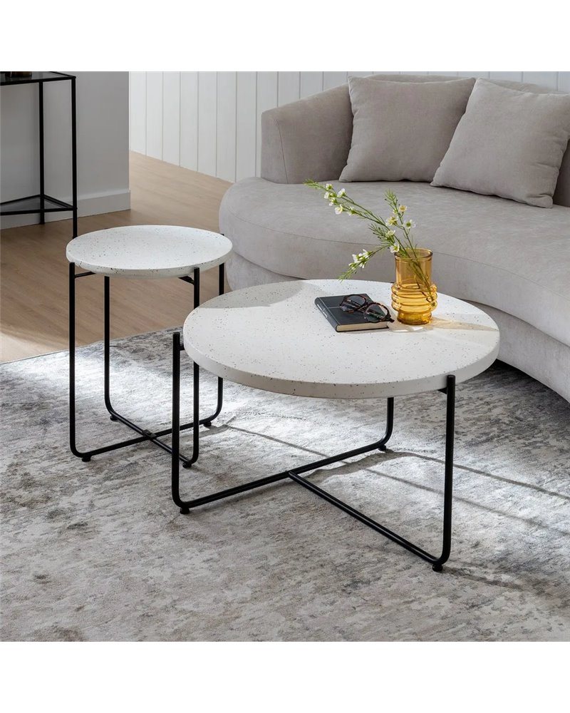 MESA CENTRO BEIGE-NEGRO MAGNESIO 68 X 68 X 44 CM