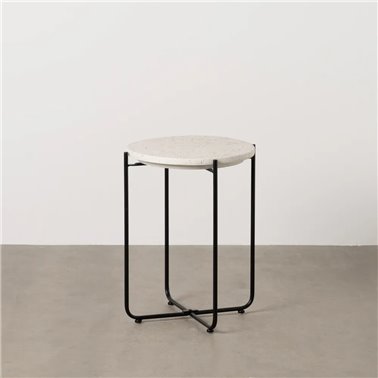MESA AUXILIAR BEIGE-NEGRO MAGNESIO 40 X 40 X 55,25 CM