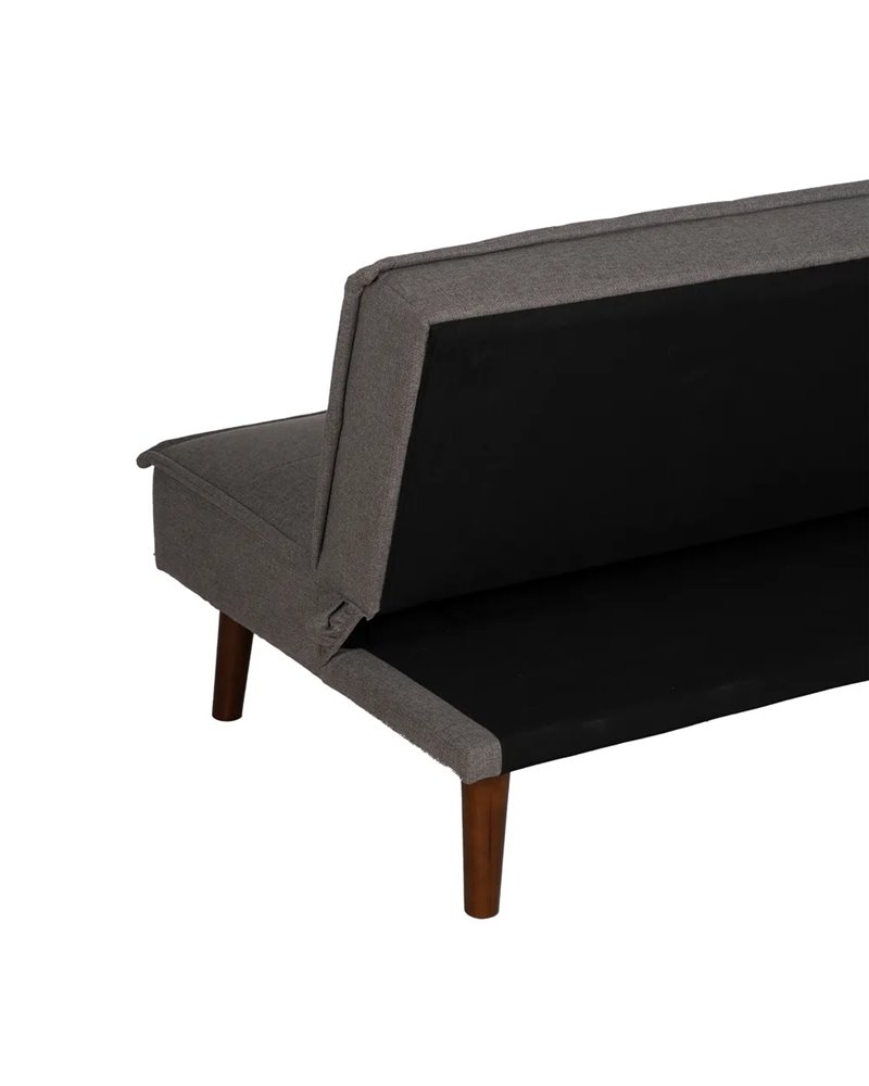 SOFÁ-CAMA GRIS METAL-MADERA SALÓN 181 X 102 X 85 CM