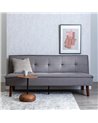 SOFÁ-CAMA GRIS METAL-MADERA SALÓN 181 X 102 X 85 CM