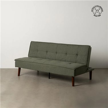 SOFÁ-CAMA VERDE METAL-MADERA SALÓN 181 X 88 X 85,50 CM