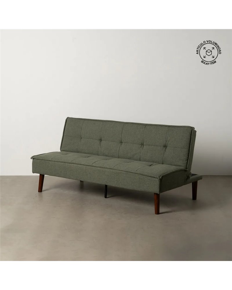 SOFÁ-CAMA VERDE METAL-MADERA SALÓN 181 X 88 X 85,50 CM