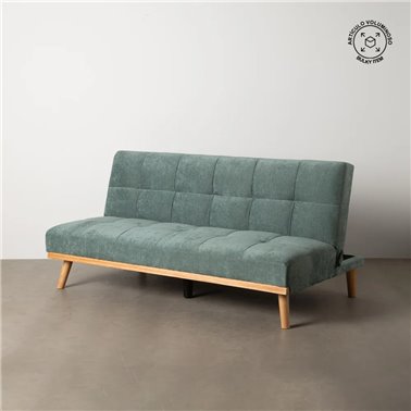 SOFÁ-CAMA VERDE METAL-MADERA SALÓN 178 X 94 X 86 CM