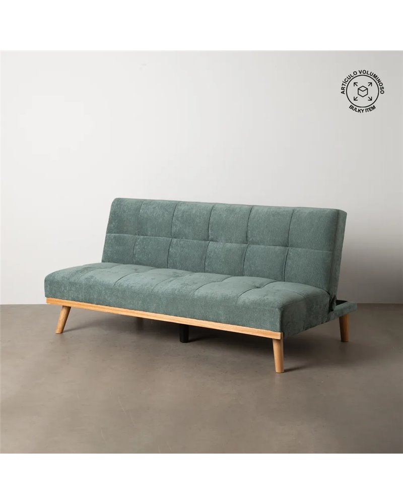 SOFÁ-CAMA VERDE METAL-MADERA SALÓN 178 X 94 X 86 CM
