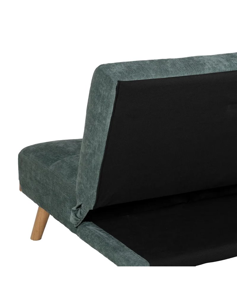 SOFÁ-CAMA VERDE METAL-MADERA SALÓN 178 X 94 X 86 CM