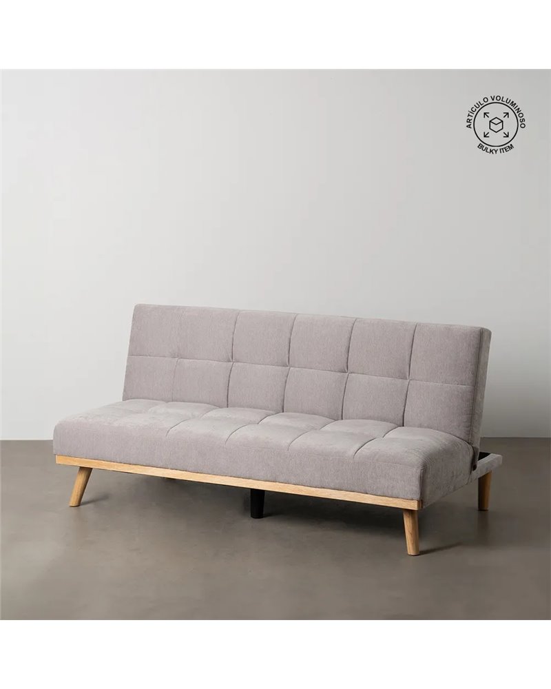 SOFÁ-CAMA GRIS METAL-MADERA SALÓN 178 X 94 X 86 CM