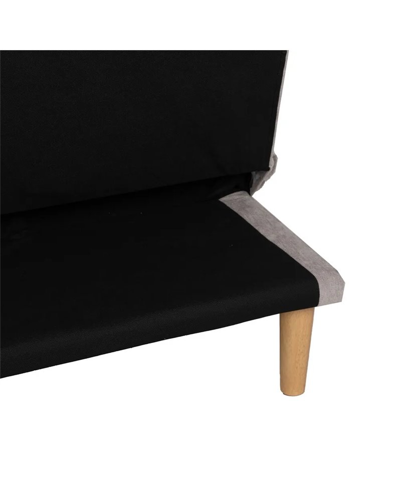 SOFÁ-CAMA GRIS METAL-MADERA SALÓN 178 X 94 X 86 CM