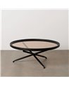 MESA CENTRO NEGRO MADERA-METAL 100 X 100 X 40 CM