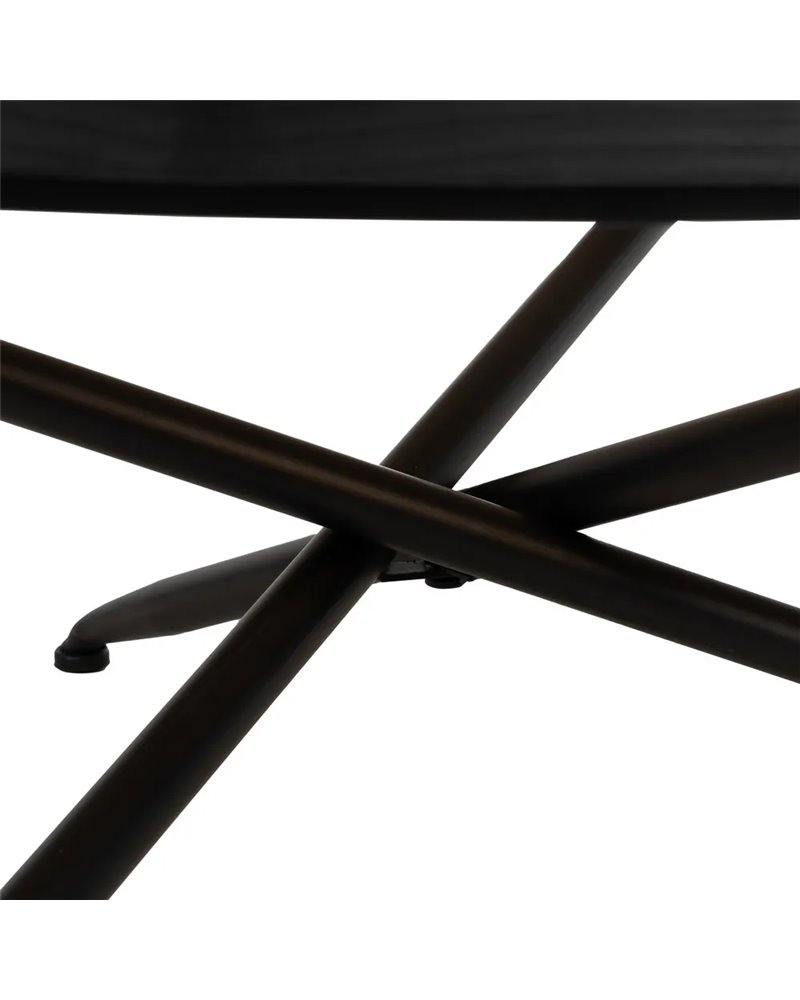 MESA CENTRO NEGRO MADERA-METAL 100 X 100 X 40 CM