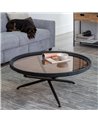 MESA CENTRO NEGRO MADERA-METAL 100 X 100 X 40 CM