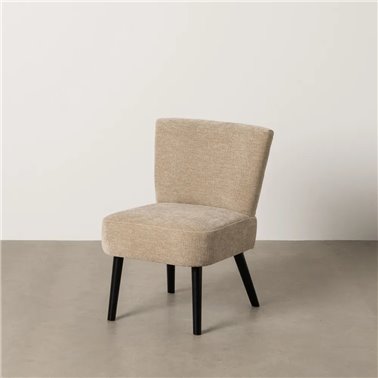 SILLÓN BEIGE TEJIDO-MADERA SALÓN 55 X 63 X 76 CM