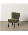 SILLÓN VERDE TEJIDO-MADERA SALÓN 55 X 63 X 76 CM