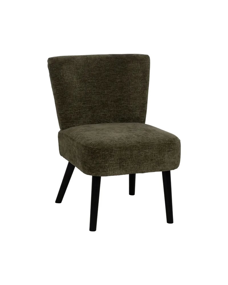 SILLÓN VERDE TEJIDO-MADERA SALÓN 55 X 63 X 76 CM