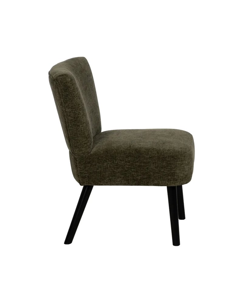 SILLÓN VERDE TEJIDO-MADERA SALÓN 55 X 63 X 76 CM