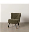 SILLÓN VERDE TEJIDO-MADERA SALÓN 58 X 70 X 74 CM