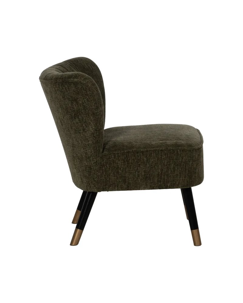 SILLÓN VERDE TEJIDO-MADERA SALÓN 58 X 70 X 74 CM