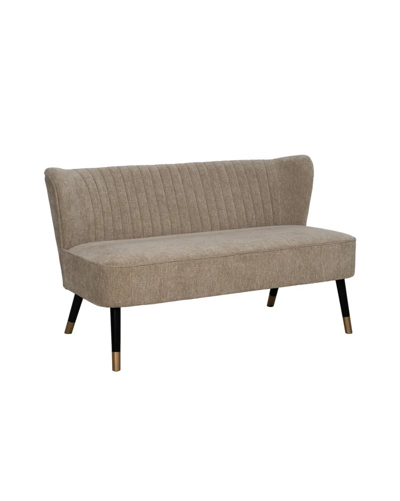 SOFÁ BEIGE TEJIDO-MADERA SALÓN 134 X 70 X 74 CM