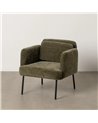 SILLÓN VERDE TEJIDO-MADERA SALÓN 72 X 72 X 73 CM