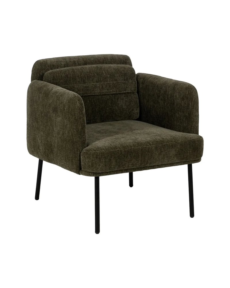 SILLÓN VERDE TEJIDO-MADERA SALÓN 72 X 72 X 73 CM