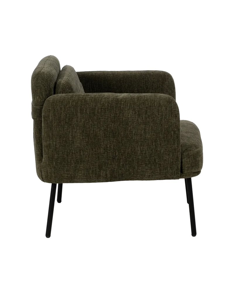 SILLÓN VERDE TEJIDO-MADERA SALÓN 72 X 72 X 73 CM