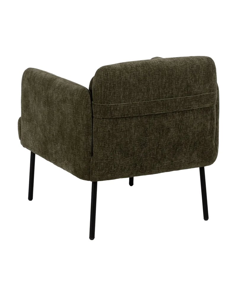 SILLÓN VERDE TEJIDO-MADERA SALÓN 72 X 72 X 73 CM