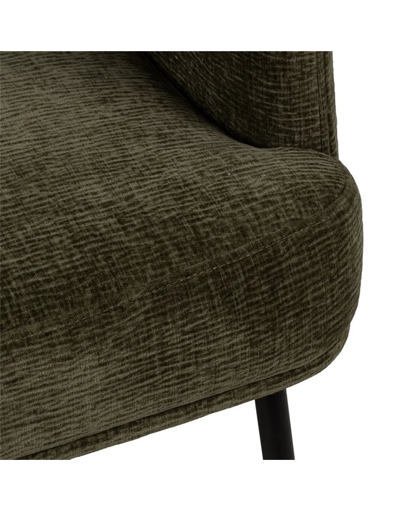SILLÓN VERDE TEJIDO-MADERA SALÓN 72 X 72 X 73 CM