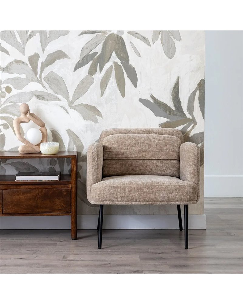 SILLÓN VERDE TEJIDO-MADERA SALÓN 72 X 72 X 73 CM