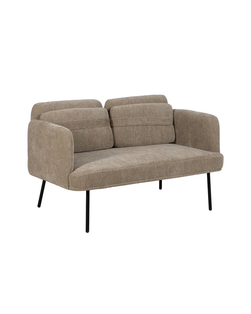 SOFÁ BEIGE TEJIDO-MADERA SALÓN 127 X 72 X 73 CM