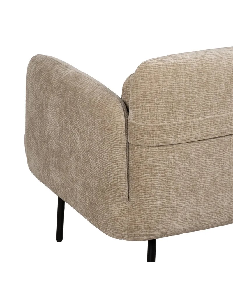 SOFÁ BEIGE TEJIDO-MADERA SALÓN 127 X 72 X 73 CM