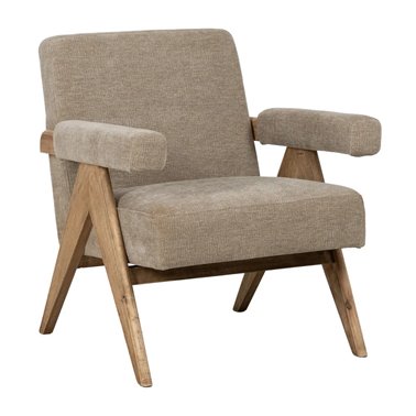SILLÓN BEIGE TEJIDO-MADERA...