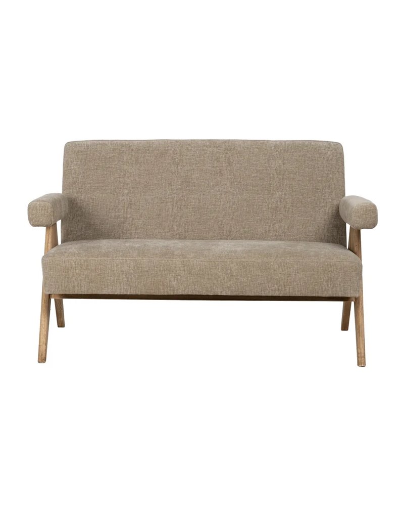 SOFÁ BEIGE TEJIDO-MADERA SALÓN 134 X 76 X 85 CM