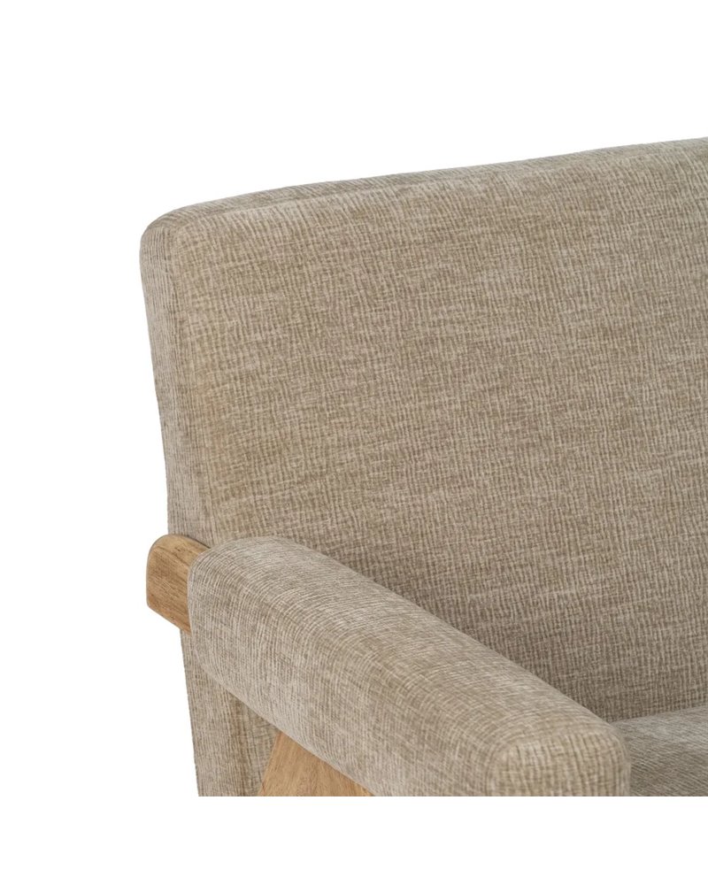SOFÁ BEIGE TEJIDO-MADERA SALÓN 134 X 76 X 85 CM