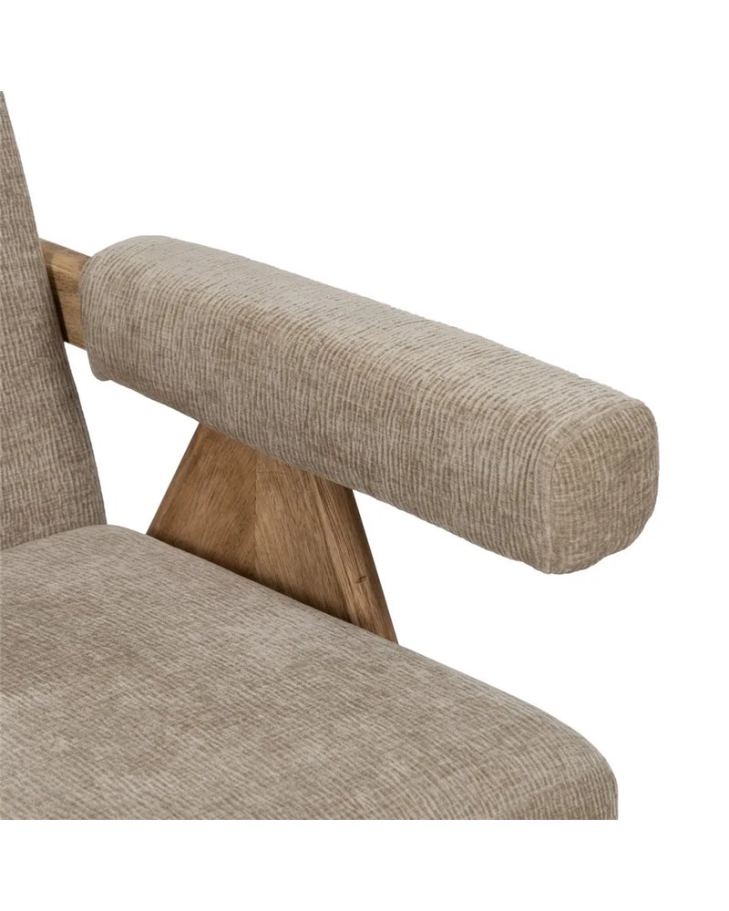 SOFÁ BEIGE TEJIDO-MADERA SALÓN 134 X 76 X 85 CM
