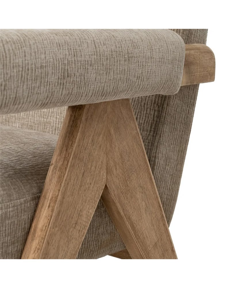 SOFÁ BEIGE TEJIDO-MADERA SALÓN 134 X 76 X 85 CM