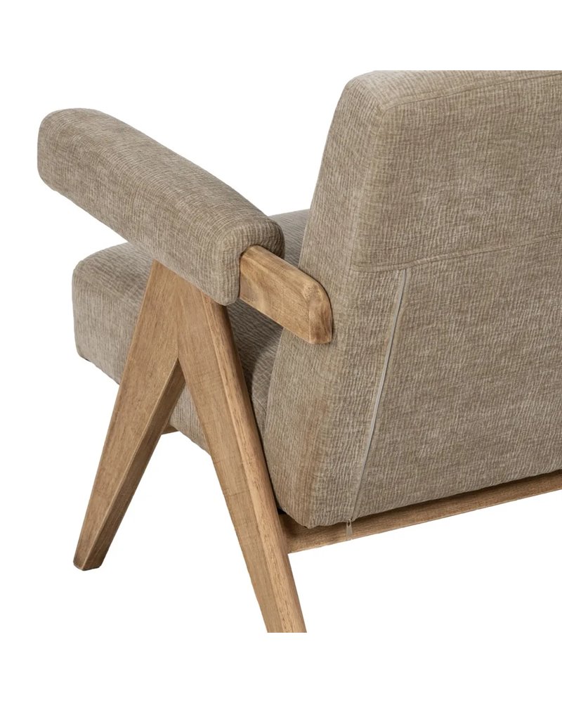 SOFÁ BEIGE TEJIDO-MADERA SALÓN 134 X 76 X 85 CM