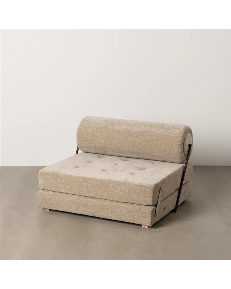 SOFÁ BEIGE TEJIDO-MADERA SALÓN 89 X 101 X 71 CM