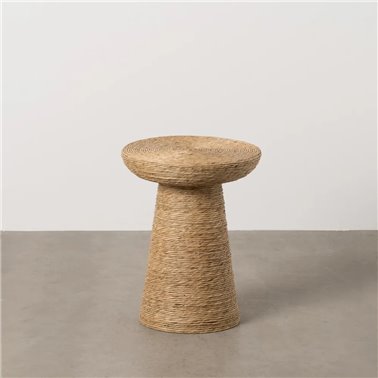 MESA AUXILIAR NATURAL CUERDA SALÓN 41 X 41 X 51 CM