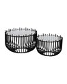 S/2 MESA CENTRO NEGRO METAL-CRISTAL 68 X 68 X 45 CM