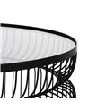 S/2 MESA CENTRO NEGRO METAL-CRISTAL 65 X 65 X 40 CM