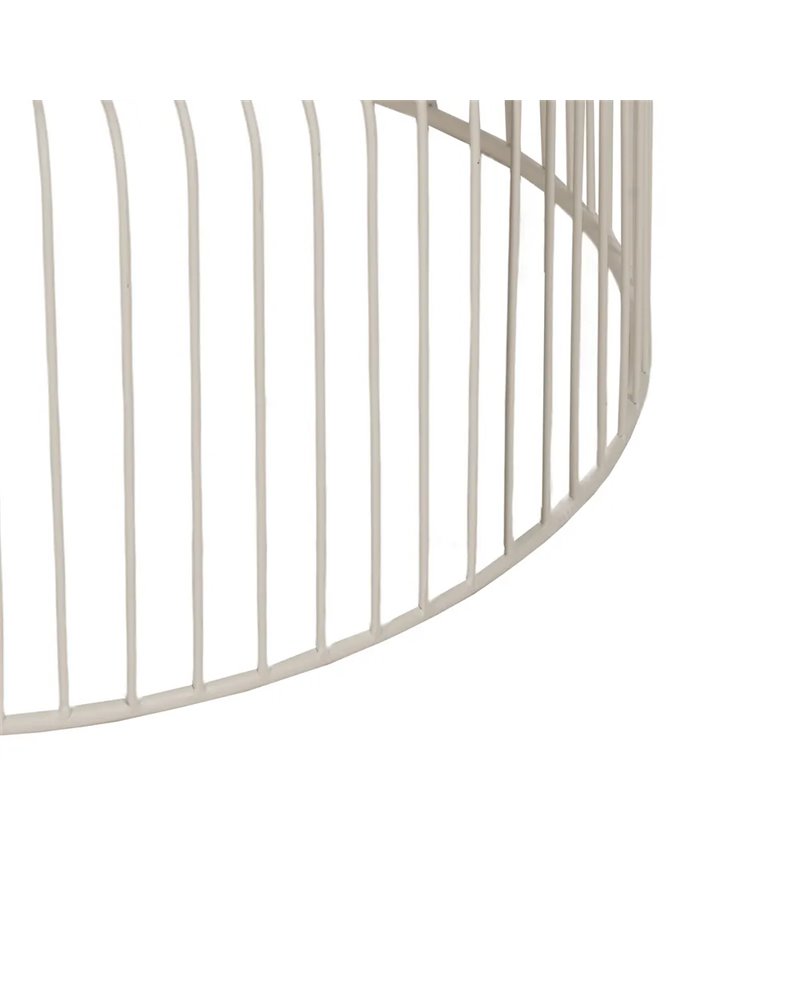 S/2 MESA CENTRO CREMA METAL-CRISTAL 65 X 65 X 40 CM
