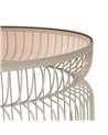 S/2 MESA CENTRO CREMA METAL-CRISTAL 65 X 65 X 40 CM