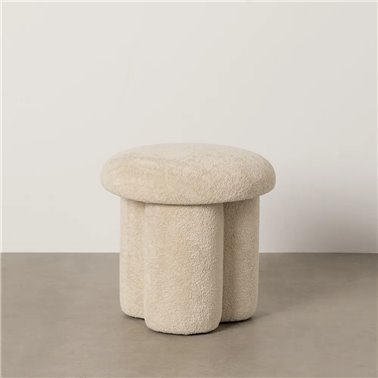 PUF BEIGE TEJIDO SALÓN 41 X 41 X 43 CM