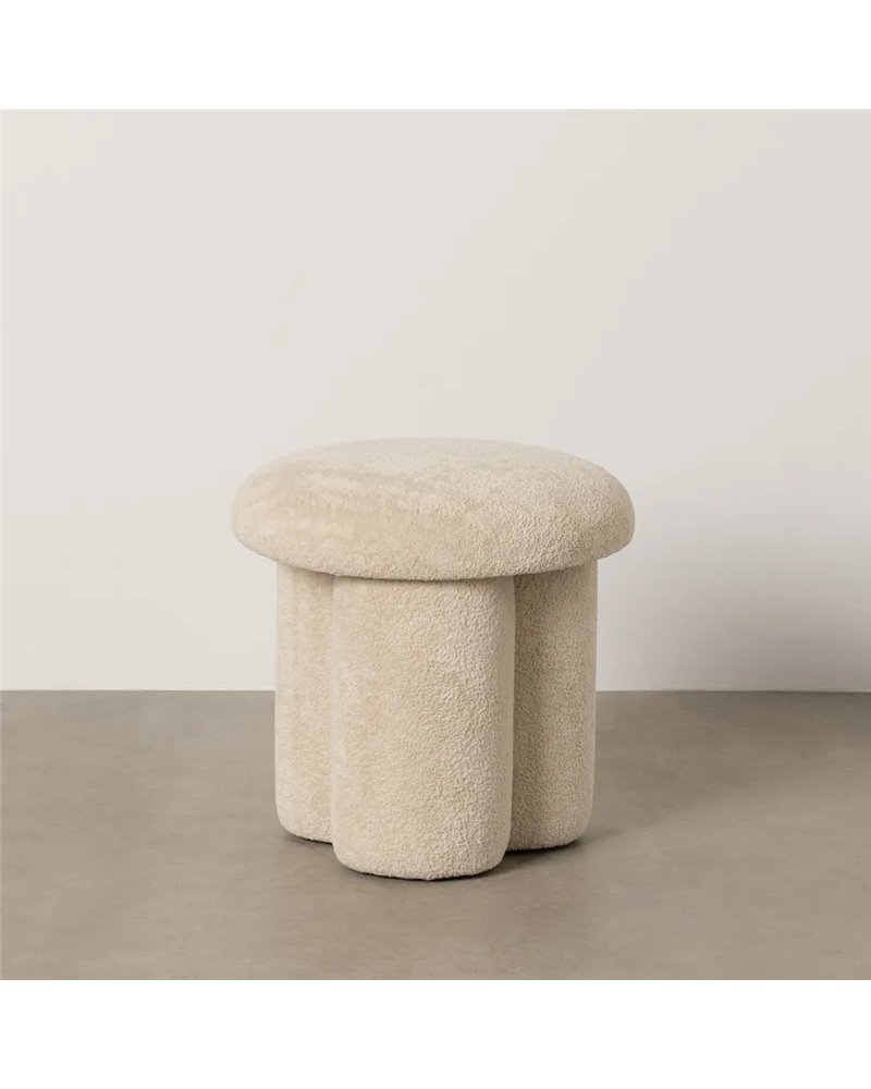 PUF BEIGE TEJIDO SALÓN 41 X 41 X 43 CM