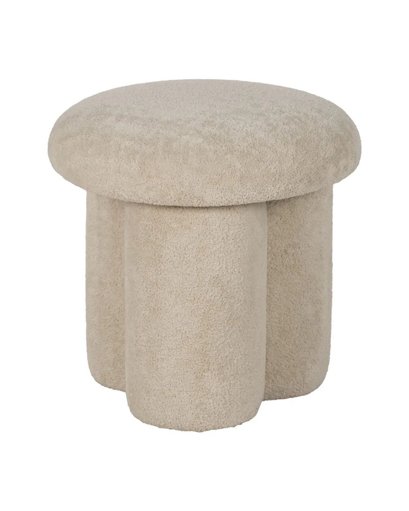 PUF BEIGE TEJIDO SALÓN 41 X 41 X 43 CM