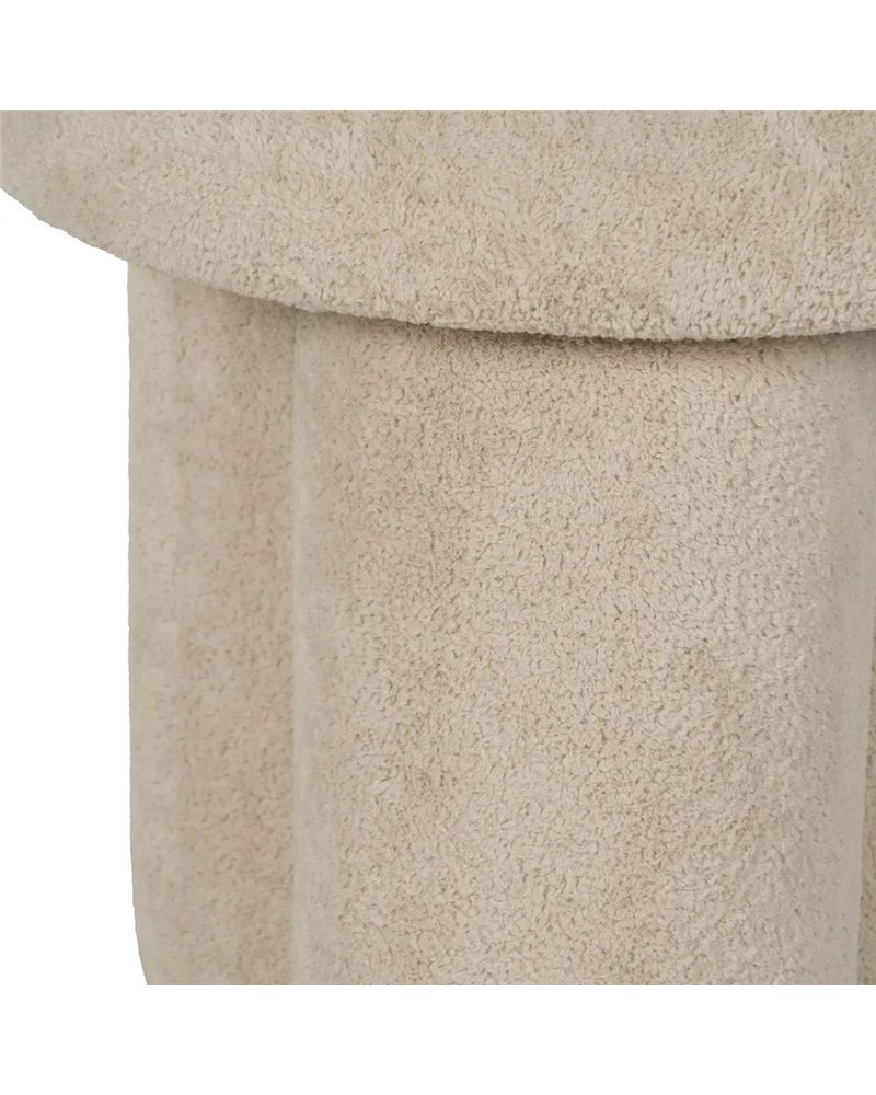 PUF BEIGE TEJIDO SALÓN 41 X 41 X 43 CM